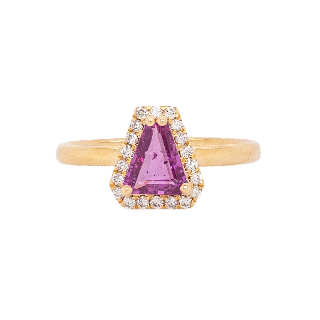 Ceylon Purple Sapphire Ring In Solid 14k Gold With Natural Diamond Accents 1775$